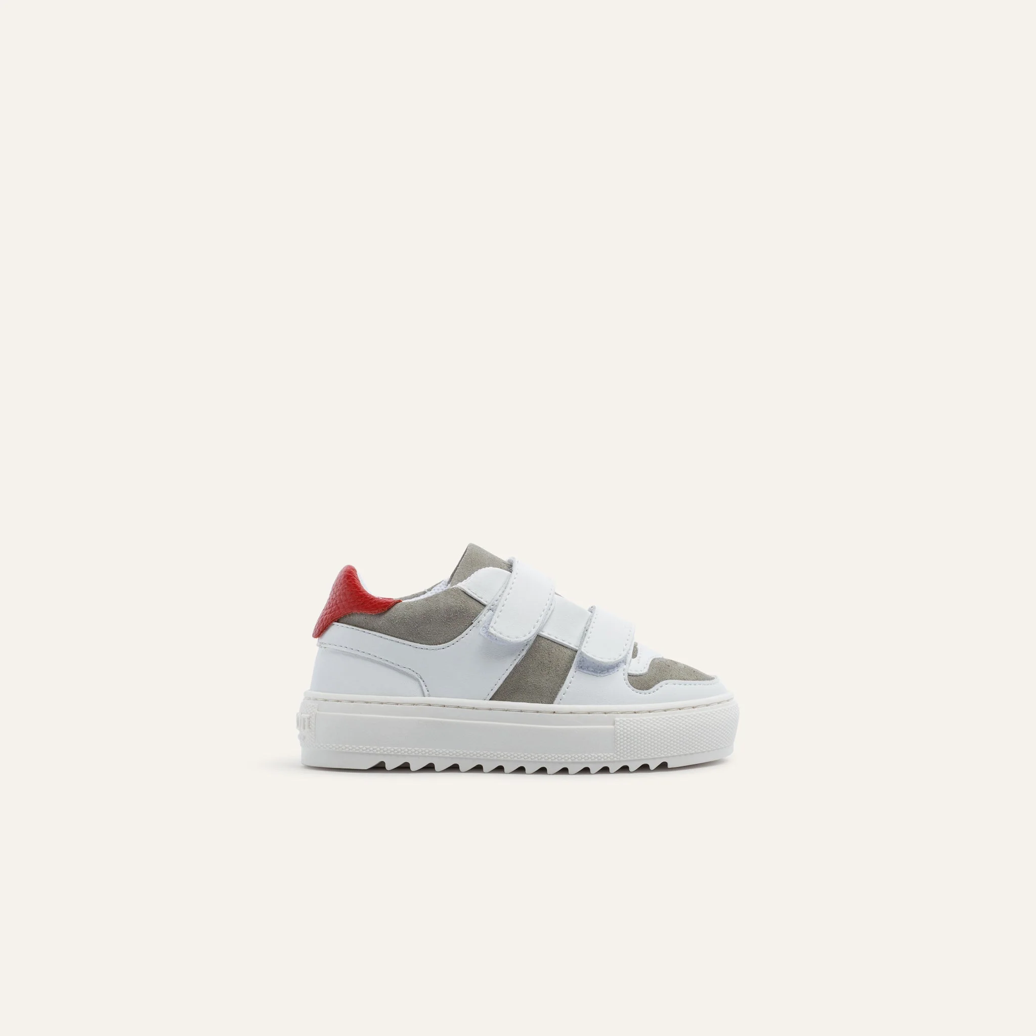 Kids Bari Velcro White Red