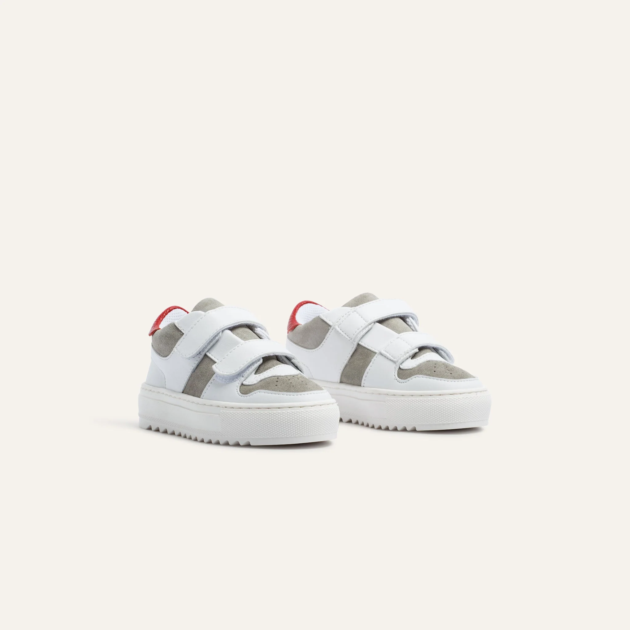Kids Bari Velcro White Red - Image 2