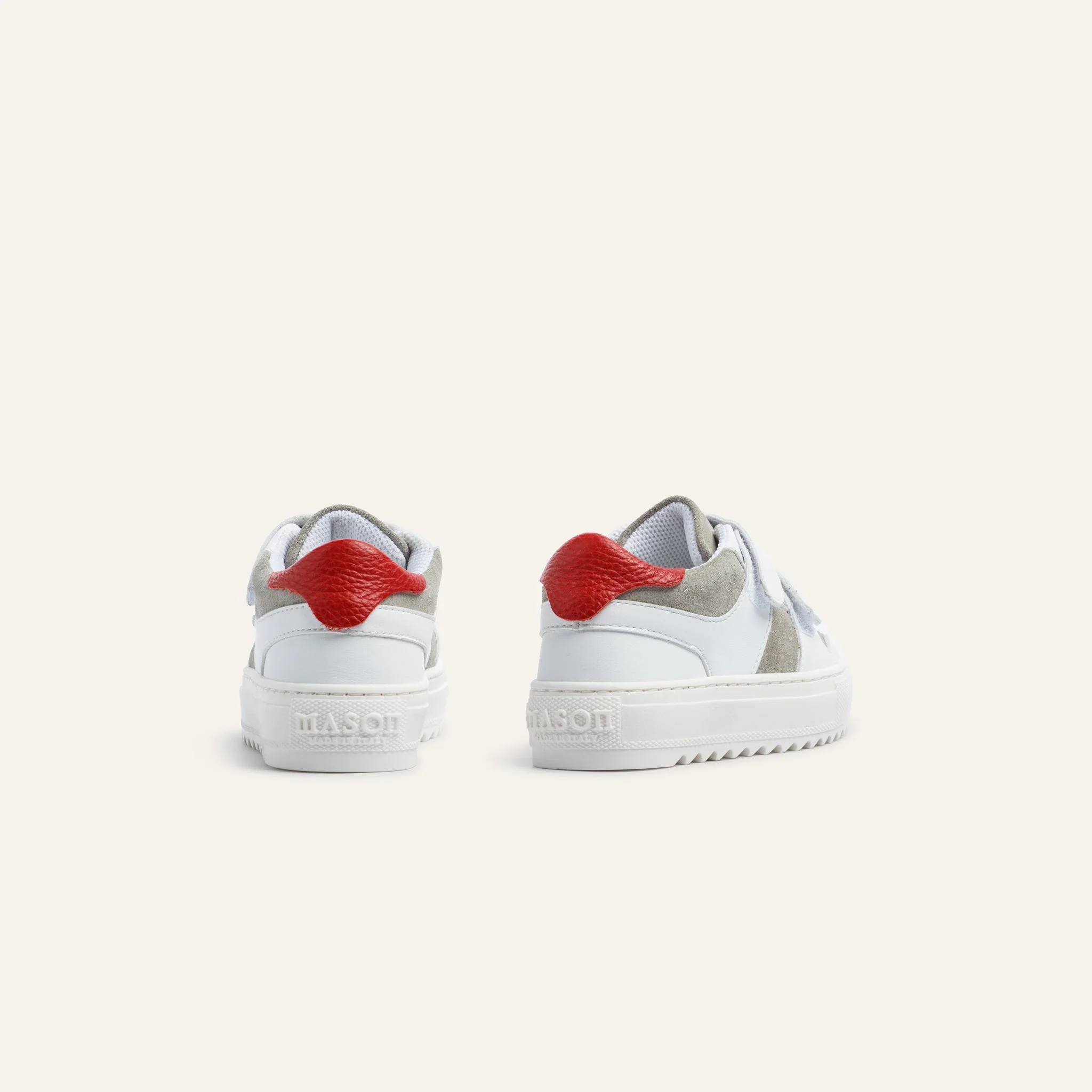 Kids Bari Velcro White Red - Image 3